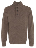 Barbour Essential Elbow Patch Jumper Dark Stone and Navy