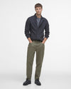 Barbour Essential Elbow-Patch Cardigan Charcoal and Seaweed