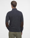 Barbour Essential Elbow-Patch Cardigan Charcoal and Seaweed