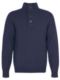 Barbour Essential Elbow Patch Jumper Dark Stone and Navy