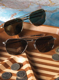 Original Pilot Aviator Gold/Green Sunglasses by American Optical